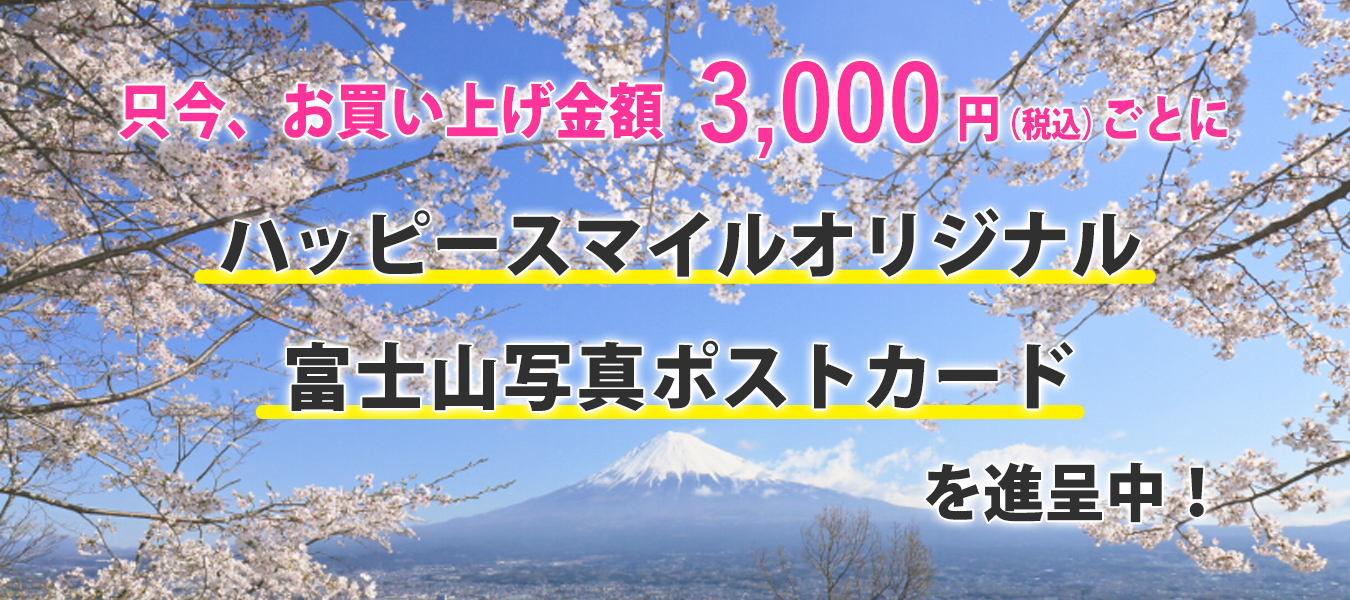 富士山写真ポストカードを贈呈中